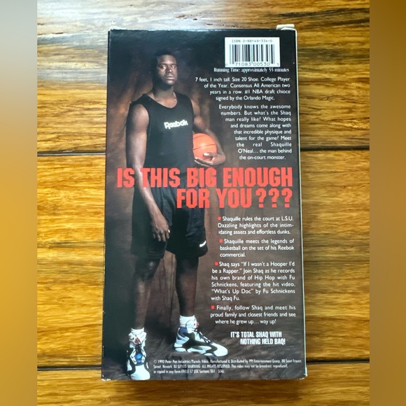 1992 Shaq Attack Attaq In Your Face On and Off the Court VHS Tape Shaq O'Neal - Picture 3 of 6